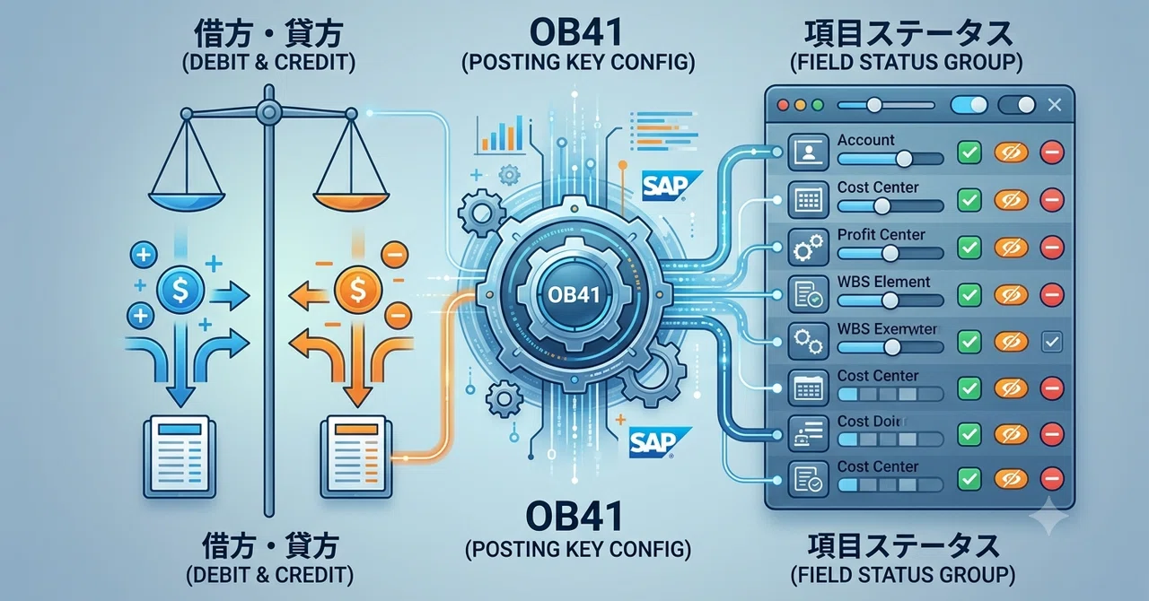 【SAP FI】転記キー（OB41）の設定方法｜借方・貸方・項目ステータスを徹底解説｜セチタ@SAPコンサル