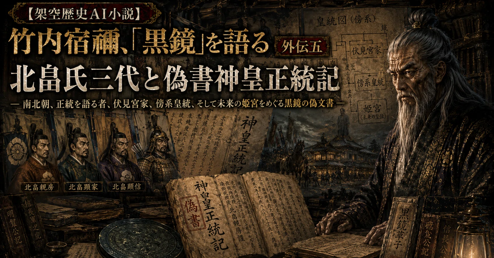 架空歴史AI小説】竹内宿禰、「黒鏡」を語る 外伝五 北畠氏三代と偽書神