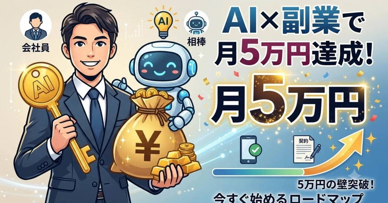凡人向け】スキルなし会社員がAIを「相棒」にして、働きながら月5万円 