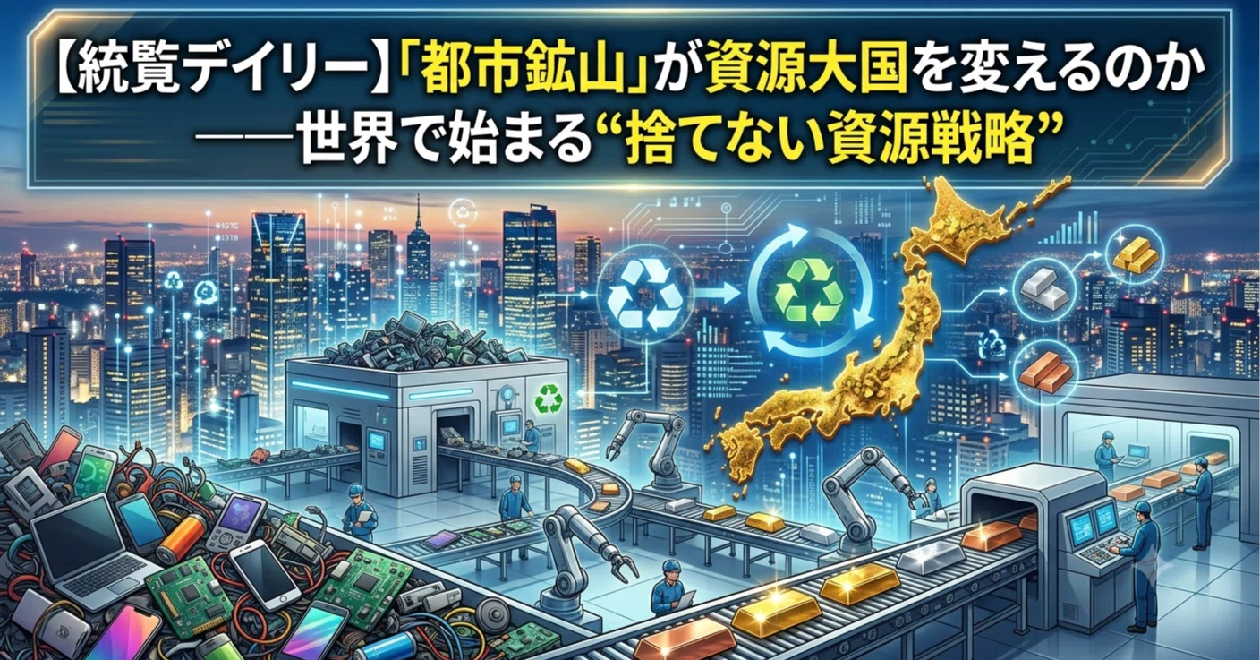 統覧デイリー】「都市鉱山」が資源大国を変えるのか――世界で始まる