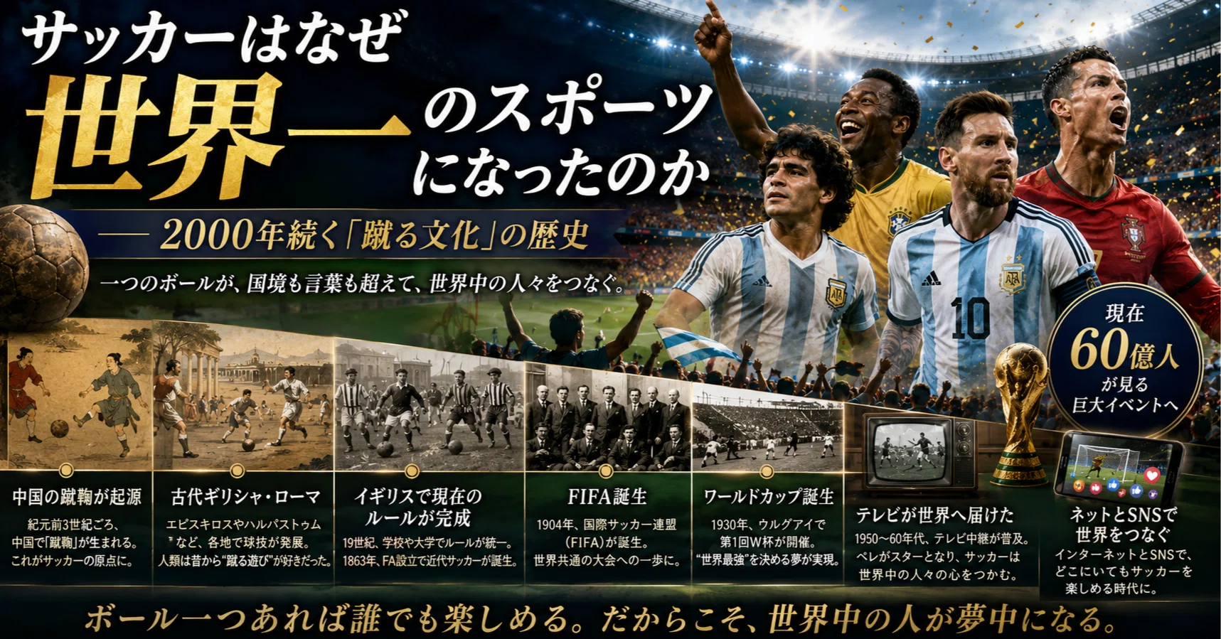 なぜサッカーは世界一のスポーツになったのか──2000年続く「蹴る文化