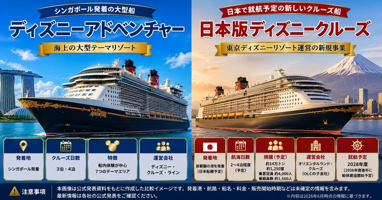 ディズニーアドベンチャーと日本版ディズニークルーズは何が違うのか