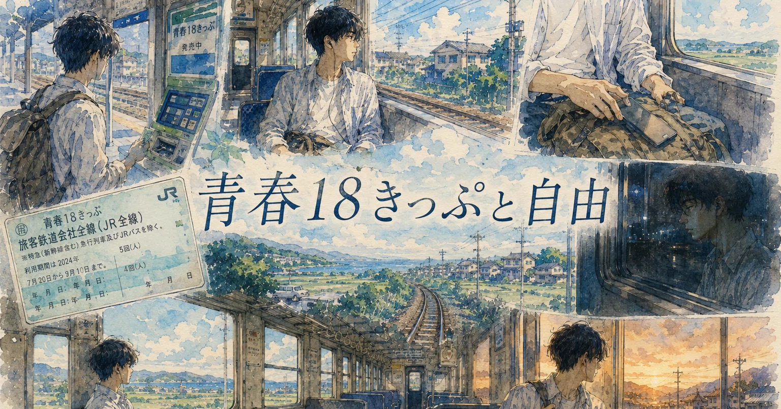 Gallery/AIgraphic/#15】記憶の名残り／青春18きっぷと自由｜PikoPiko
