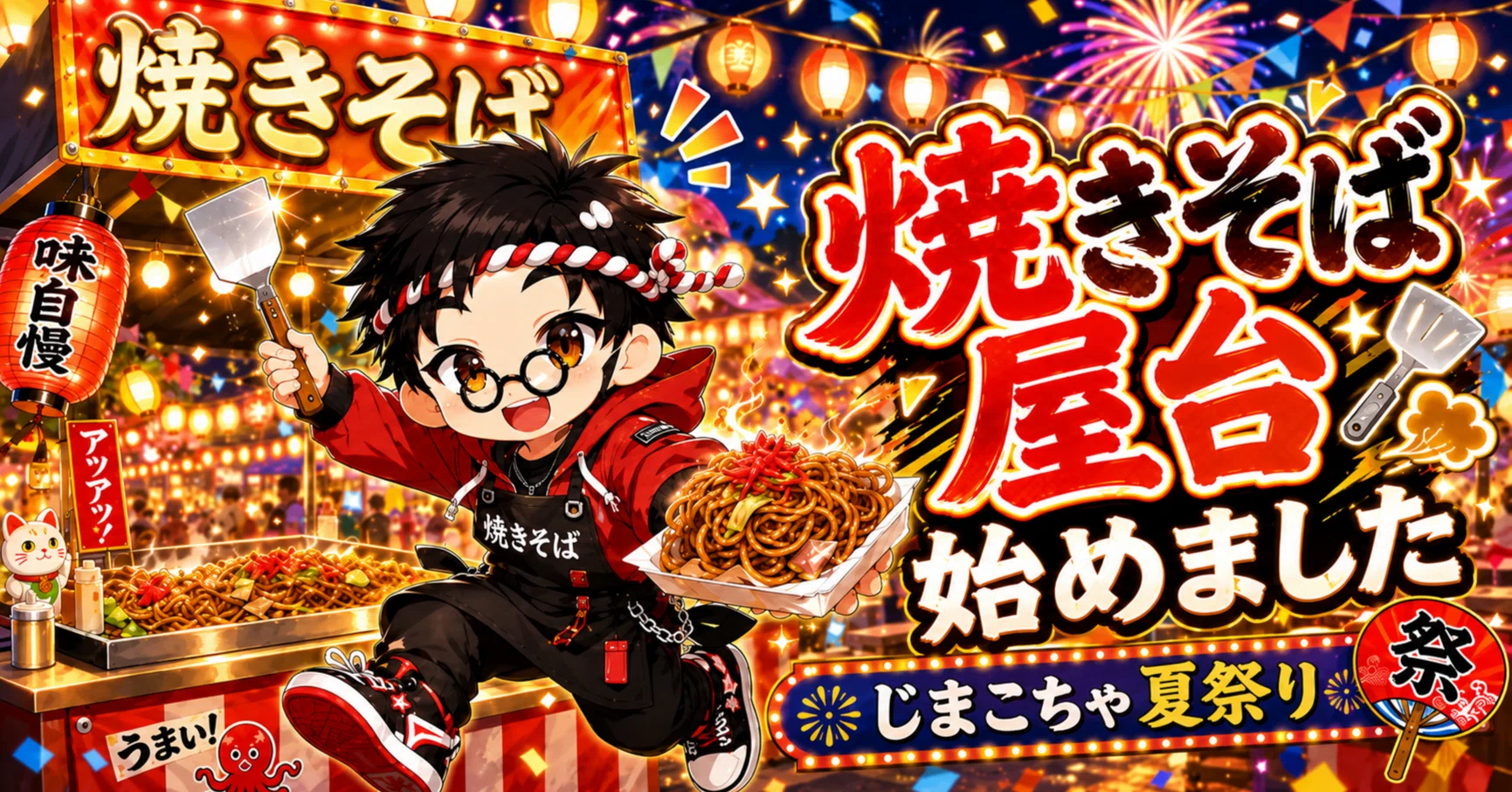じまこちゃ夏祭り｜焼きそば屋台始めました｜ひゅー｜AI×分析｜考察と
