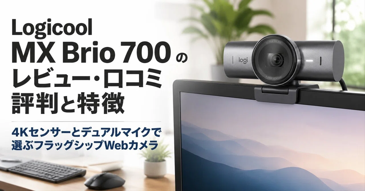 Logicool MX Brio 700 のレビュー・口コミ評判と特徴 4Kセンサーと