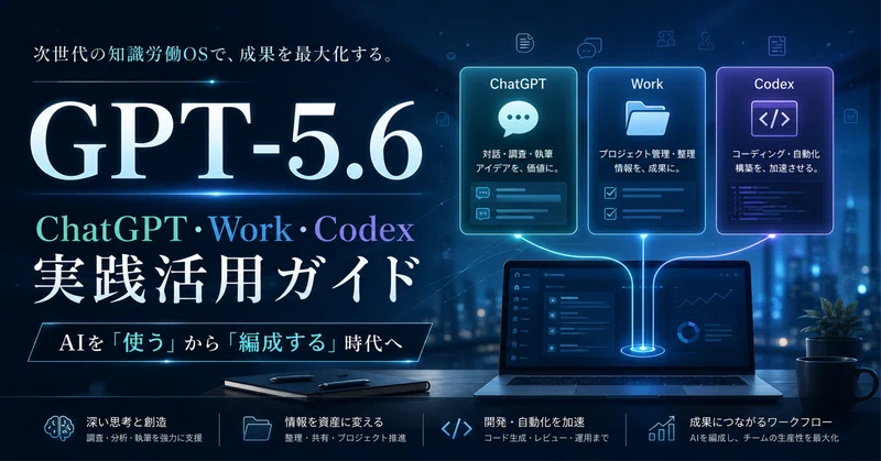 GPT-5.6は「賢いチャットボット」の終わりを告げた｜ChatGPT・Work・Codexを仕事のOSとして使い分ける実践論