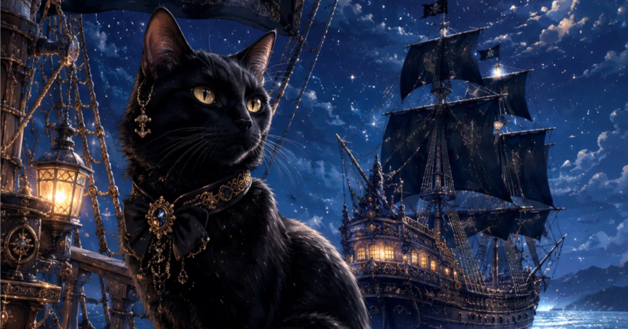 海の幻想 連作【黒猫が案内する摩訶不思議な世界】ChatGPTで描く非日常