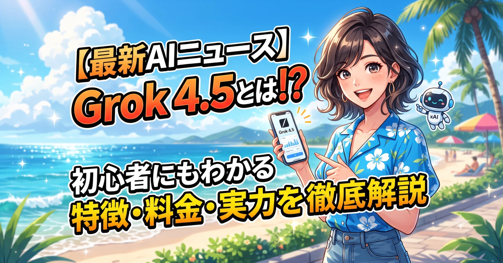 aiさん専用 最新AIニュース】Grok 4.5とは⁉️初心者にもわかる特徴・料金・実力を