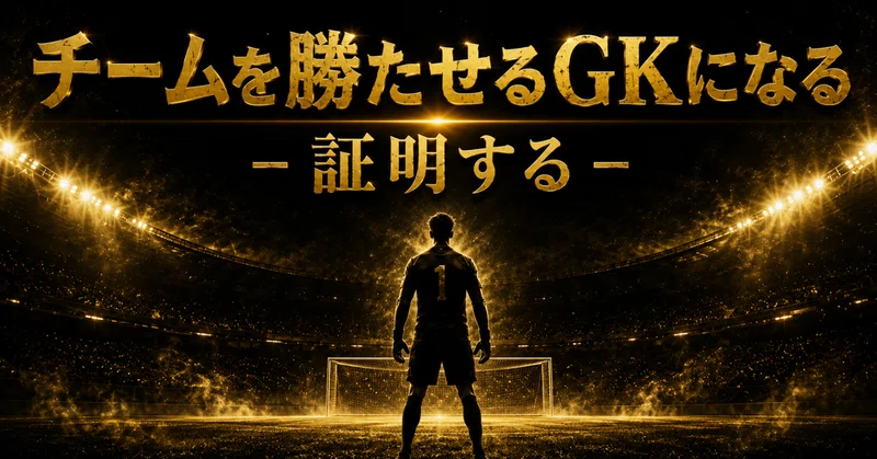 「チームを勝たせるGKになる」　-証明する-