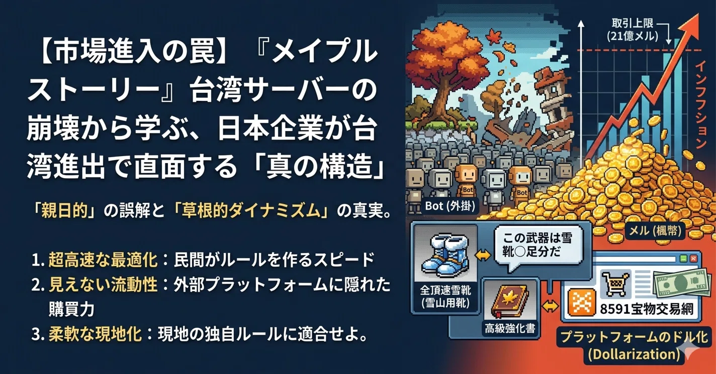 市場進入の罠】『メイプルストーリー』台湾サーバーの崩壊から学ぶ