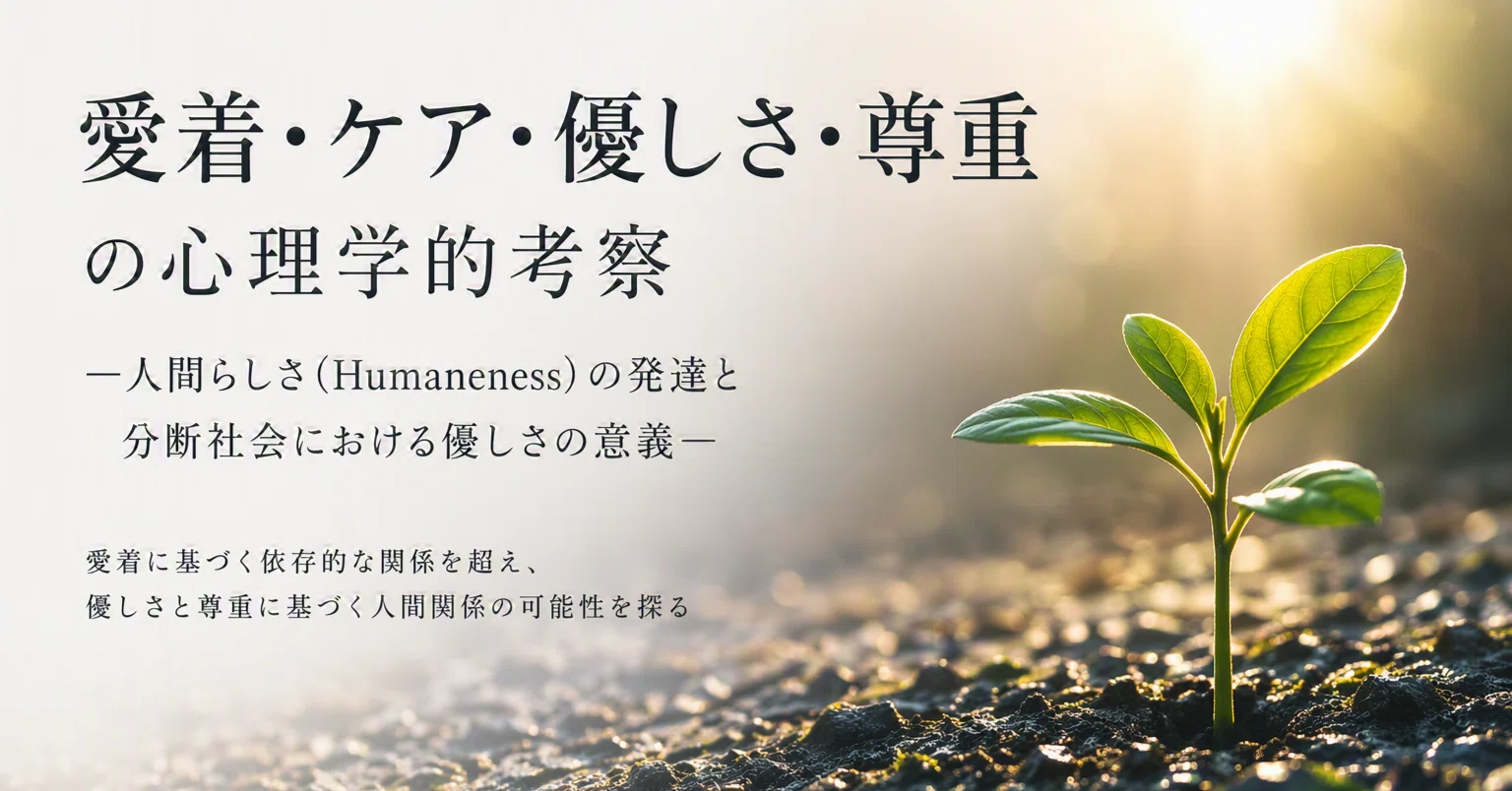 愛着・ケア・優しさ・尊重の心理学的考察―人間らしさ（Humaneness）の