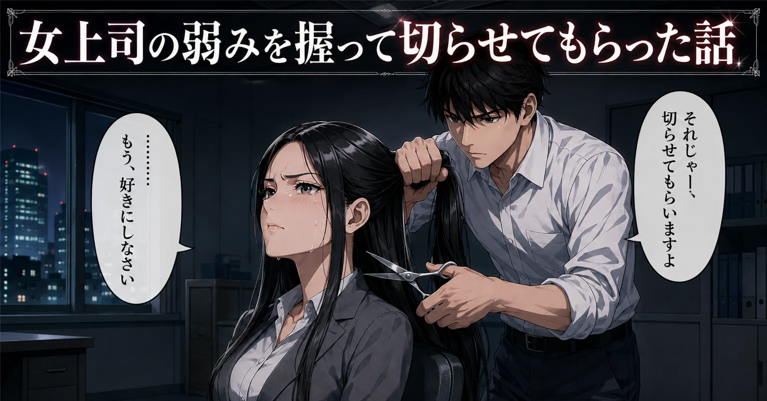 断髪小説】女上司の弱みを握って髪を切らせてもらった話｜imestojp