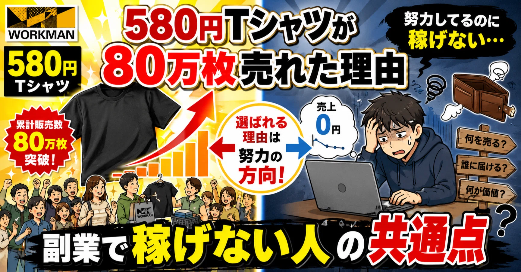 ワークマンの580円 tシャツ 80万枚 突破人気の理由は