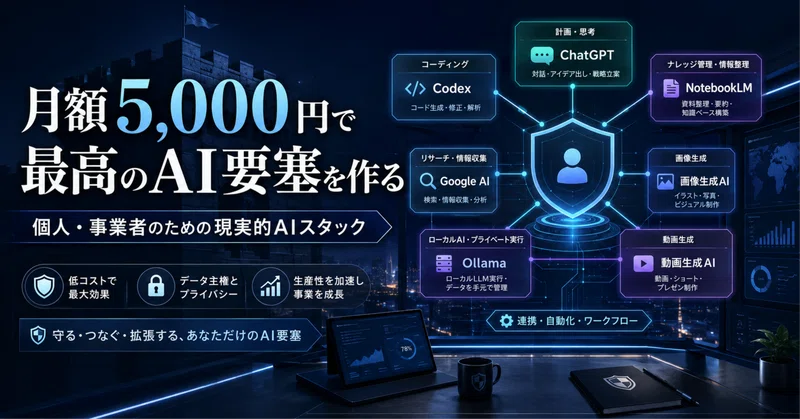 月額5,000円で、個人・事業者はどこまで行けるのか｜ChatGPT・Google AI・ローカルLLMで構築する「現時点で最高峰のAI要塞」