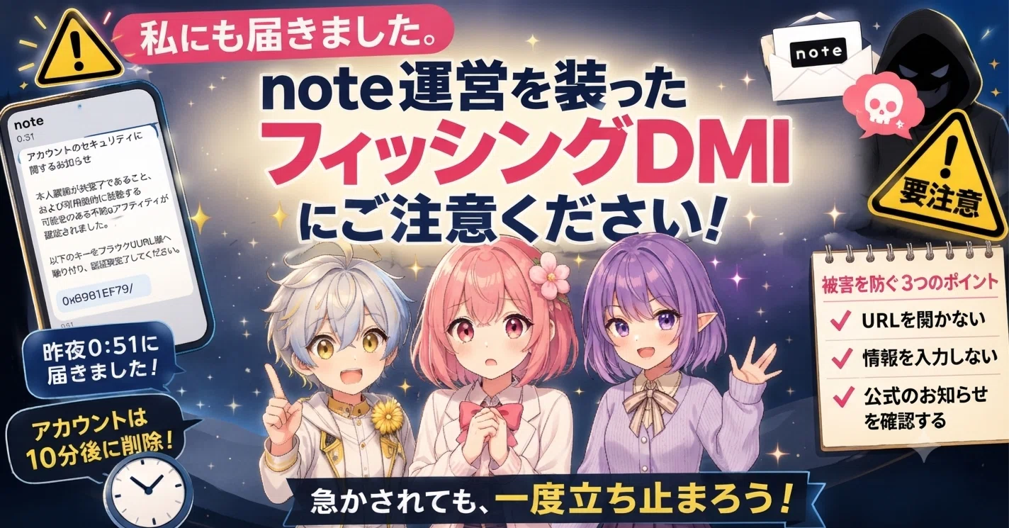 注意喚起】昨夜、私にも届きました。フィッシングDMの実例公開