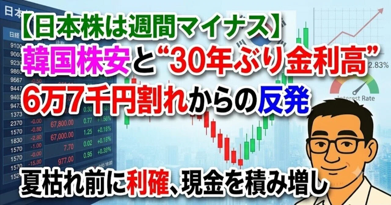 夏枯れ相場に備え、利確でキャッシュを積み増し──韓国株安と30年ぶり