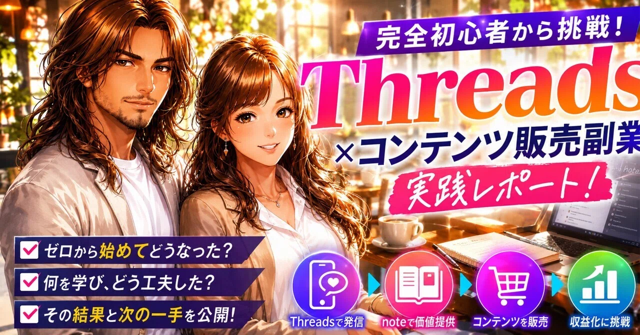 完全初心者がThreads(スレッズ)×コンテンツ販売副業に挑戦｜ゼロから