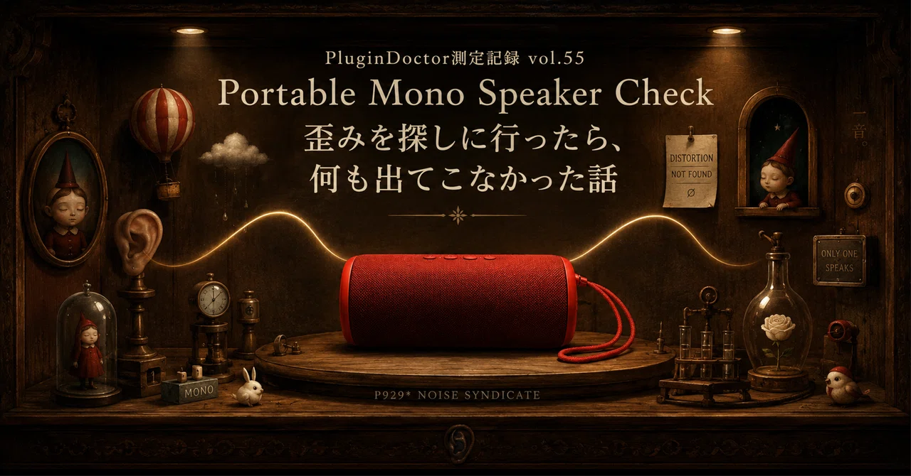 ★確認用 音justceになりますm(_ _)m PluginDoctor測定記録 vol.55｜Portable Mono Speaker Check（歪みを
