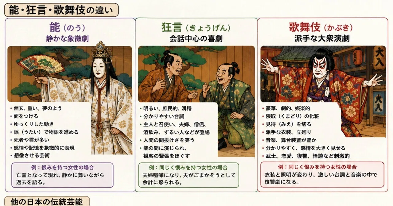 能 と 歌舞 伎 の 違い