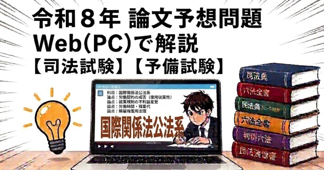 令和8年の論文問題の予想問題 国際関係法公法系【司法試験】【予備