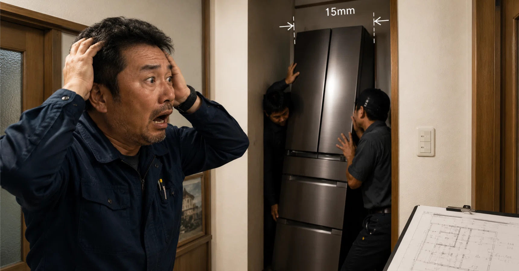 たった15mm】冷蔵庫が、入らなかった。｜木造現場の縁側から