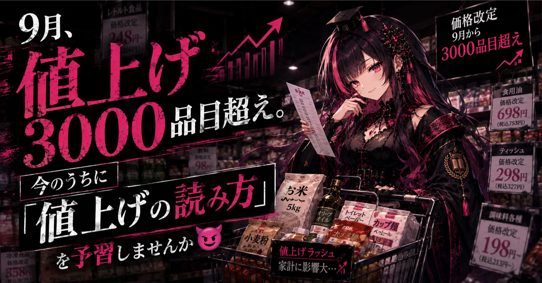 9月、値上げ3000品目超え。今のうちに「値上げの読み方」を予習しま