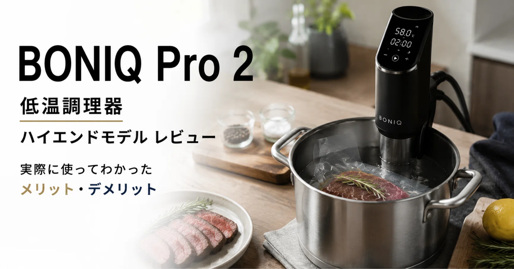 BONIQ Pro 2 低温調理器 ハイエンドモデル レビュー｜実際に使って