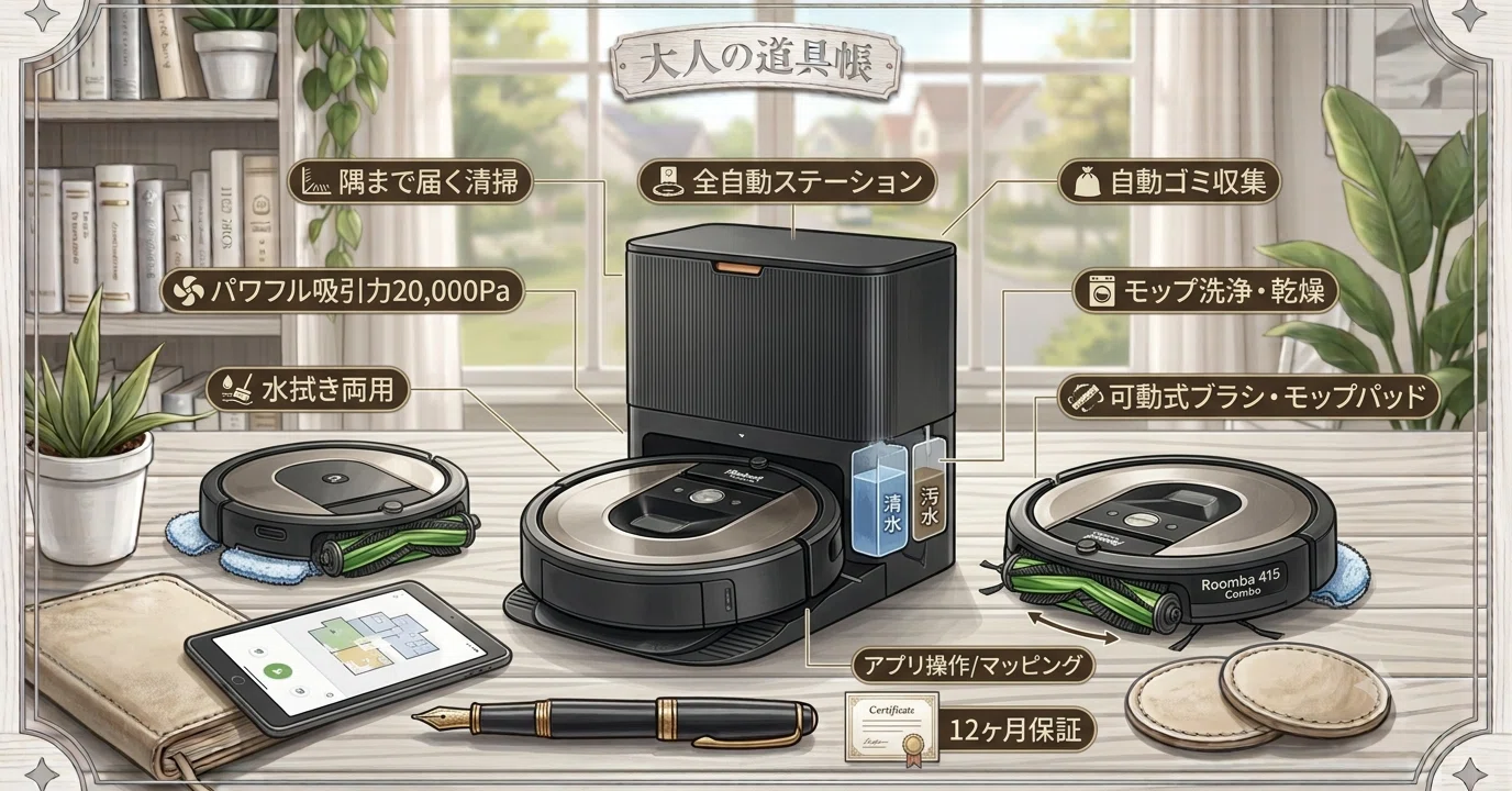 iRobot Roomba Combo Plus 415 Review] The Shock of 20,000Pa Suction