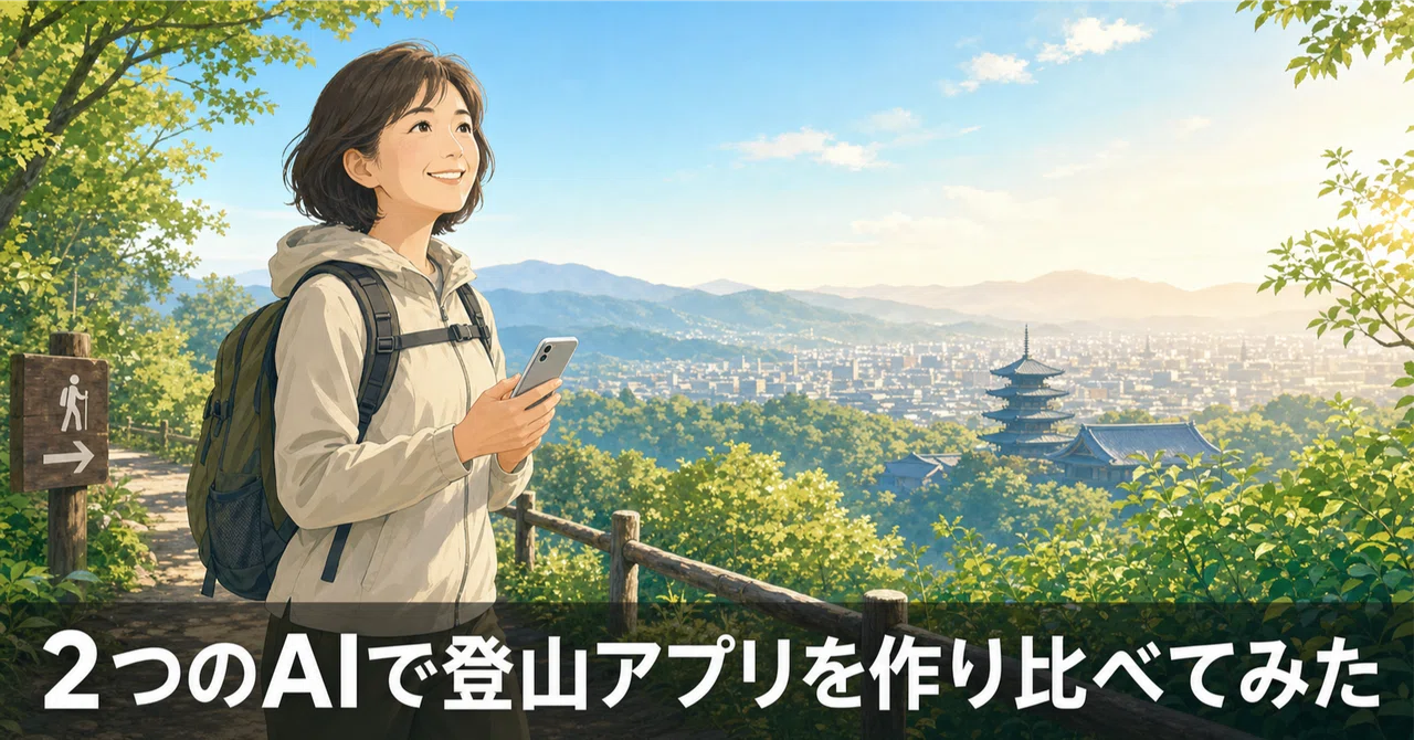 2つの優秀なAIに同じお願いをして、京都一周トレイルのアプリを作り比べてみたのアイキャッチ画像