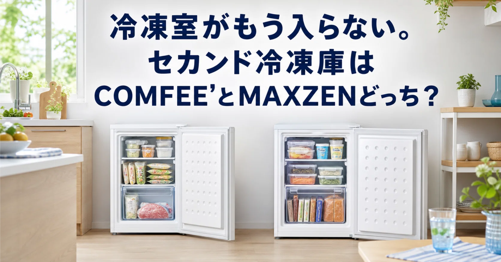 冷凍室がもう入らない。セカンド冷凍庫はCOMFEE'とMAXZENどっち？｜AI