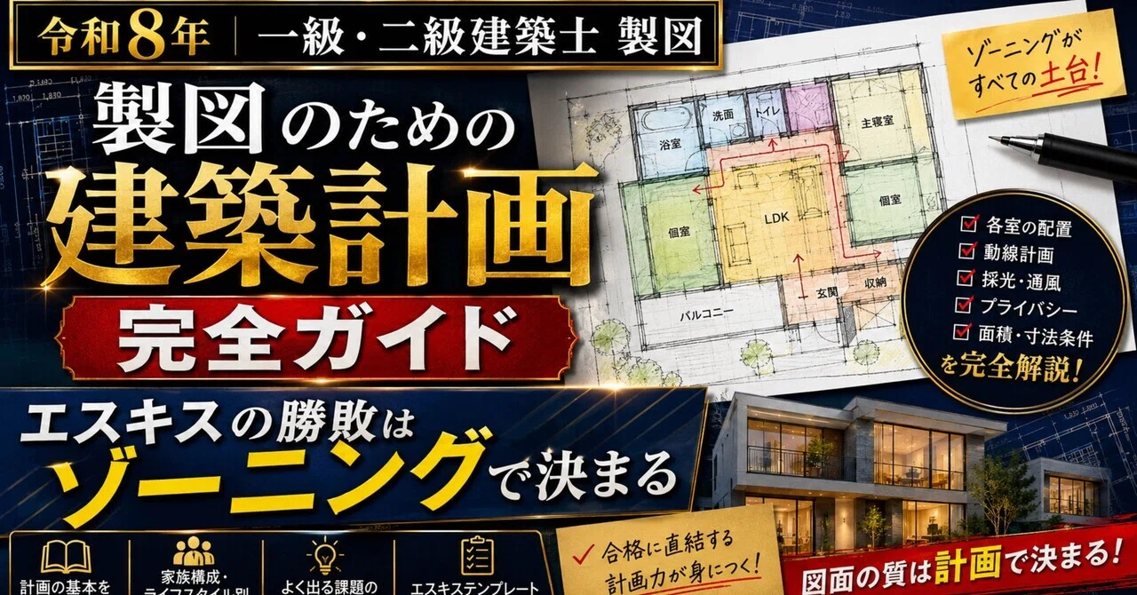 令和8年 一級建築士 製図試験 完全攻略｜独学合格チャンネル｜建築士