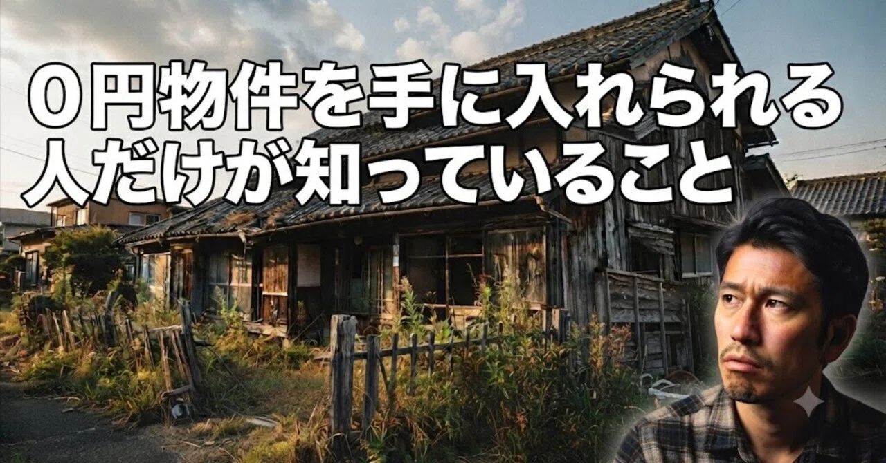 0円物件を手に入れられる人だけが知っていること｜空き家情報の窓口 