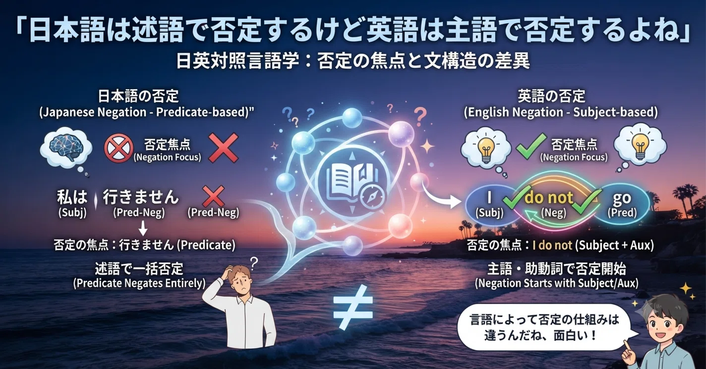 主語で否定する英語と述語で否定する日本語｜GrammarLab Nexus
