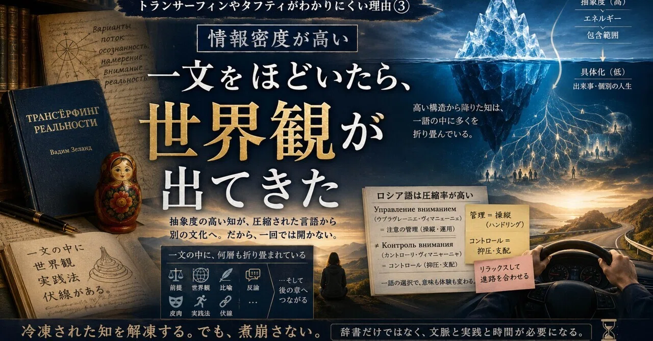 一文をほどいたら、世界観が出てきた─ トランサーフィンやタフティが