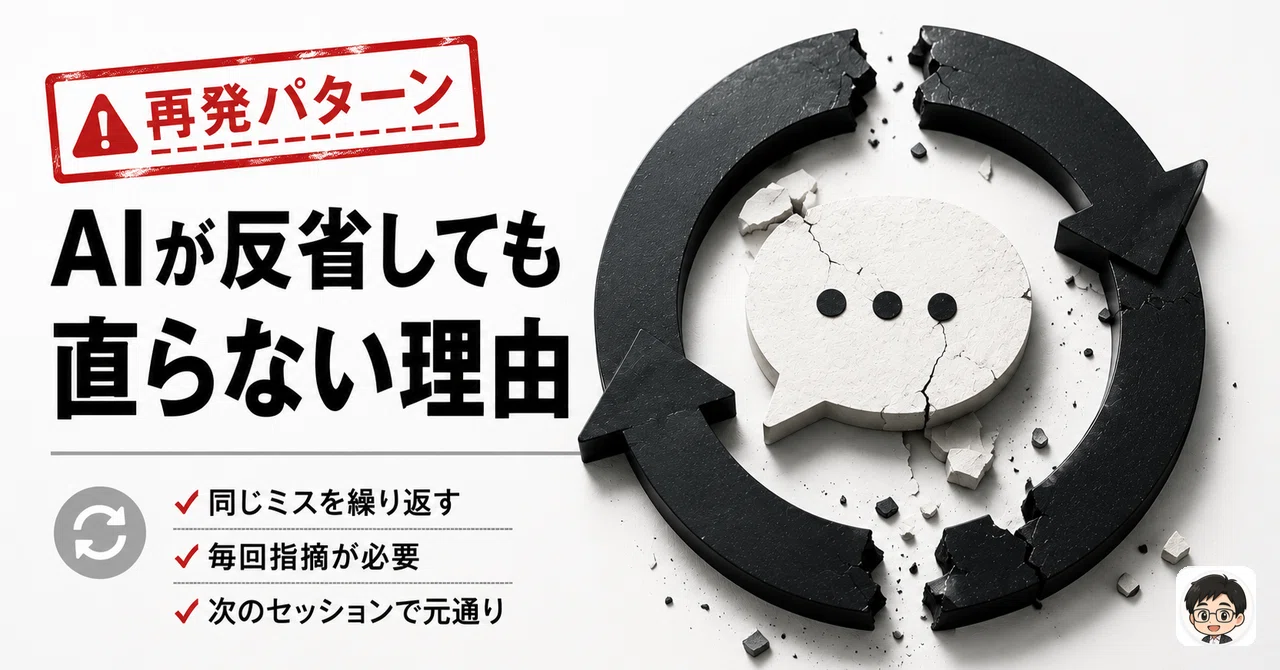 なぜ AI は同じ間違いを繰り返すのか — その都度指摘しても直らない