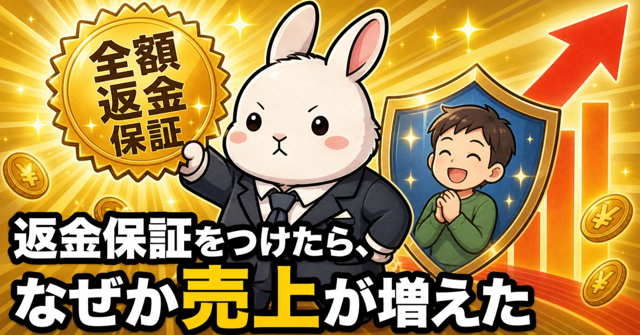 返金保証をつけたら、なぜか売上が増えた｜うさぎ社長🐰｜億越え