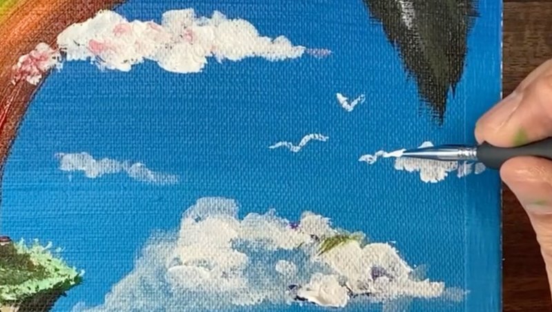 アクリル絵の具を使用した 虹の滝 の描き方 初心者が簡単に絵を描く方法 Junya Art Note