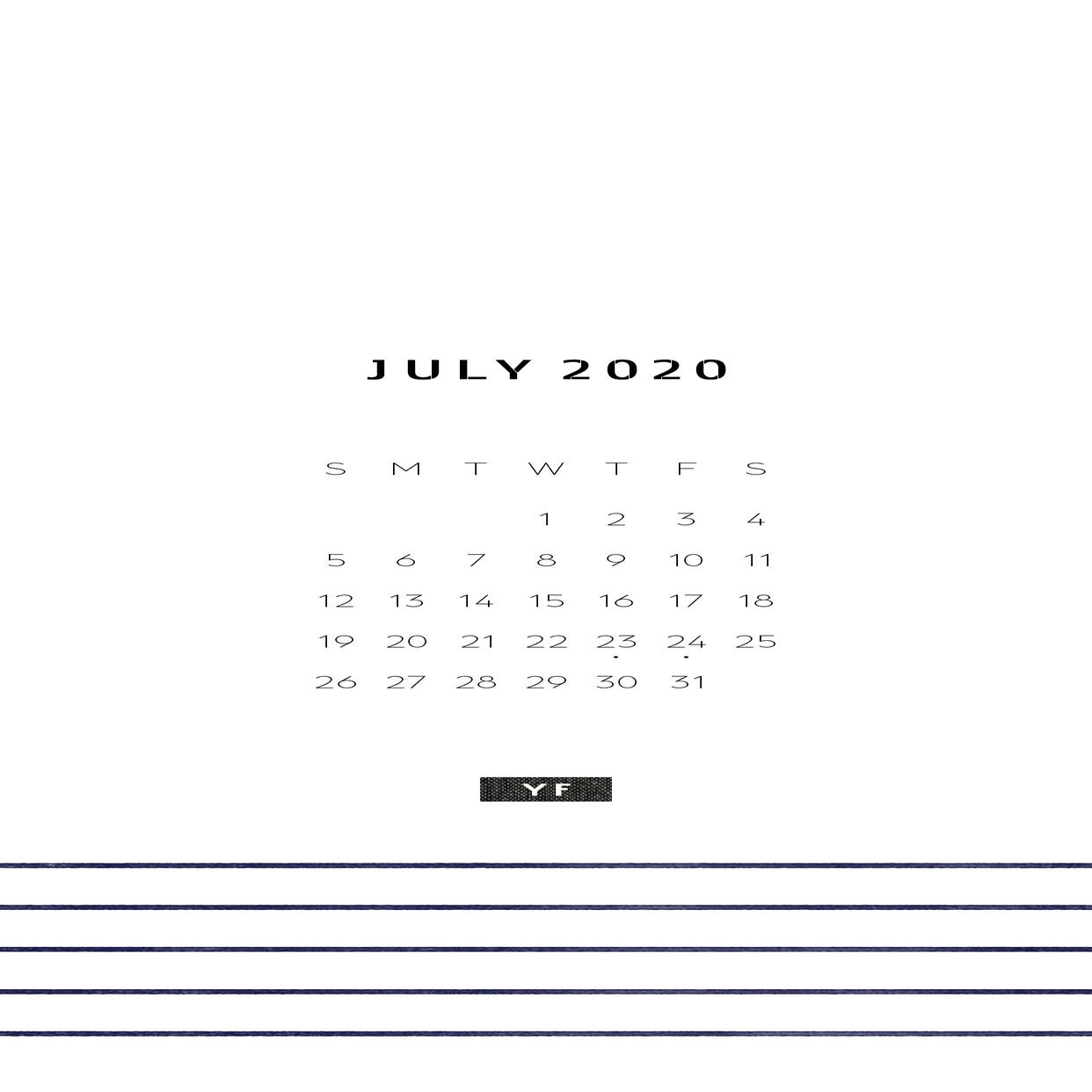 Free 年7月 Iphone壁紙カレンダー 𝗬 𝗙 Note