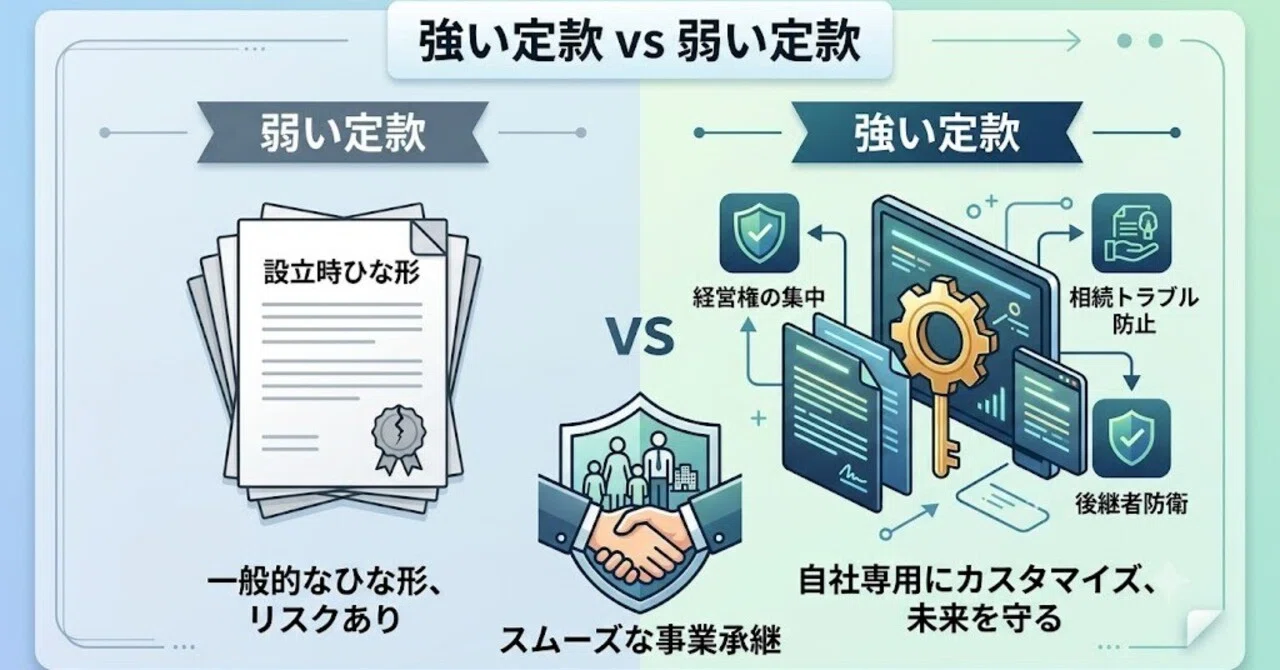 「あなたの会社の定款は、強い定款ですか？弱い定款ですか？？」のサムネイル