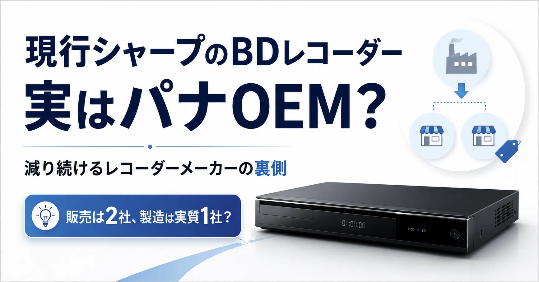 家電業界の裏側】現行シャープのBDレコーダーはパナソニックのOEM