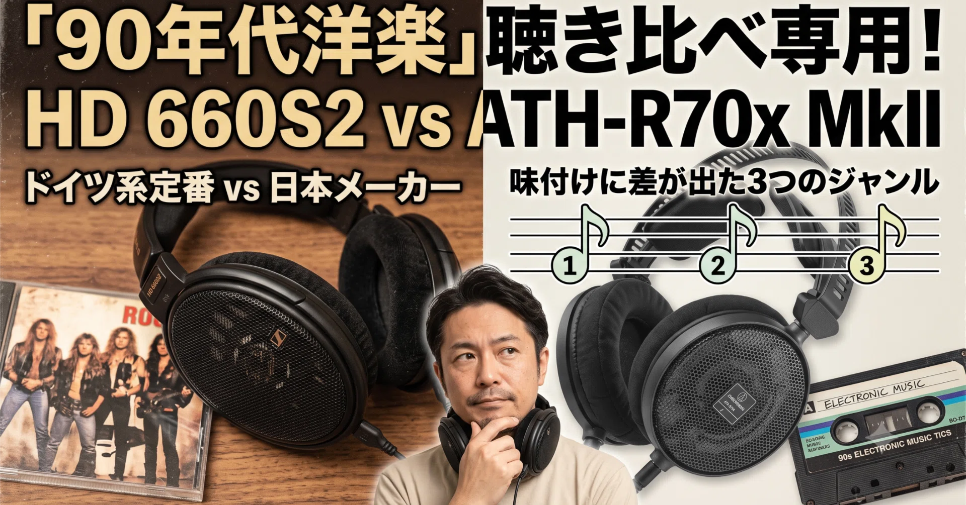 Sennheiser HD 660S2とAudio-Technica ATH-R70x MkIIを「90年代洋楽の