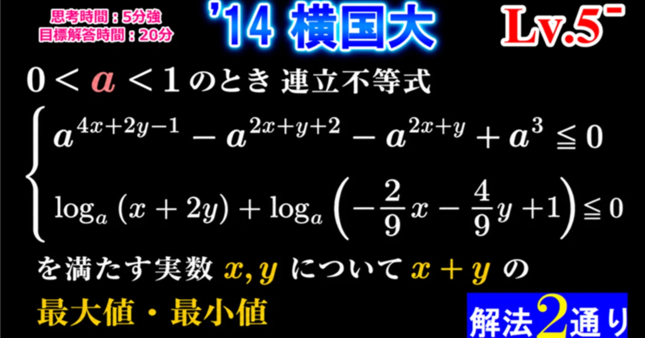 Piece CHECK(2026-42) 指数・対数不等式と最大・最小｜東大数学9割の