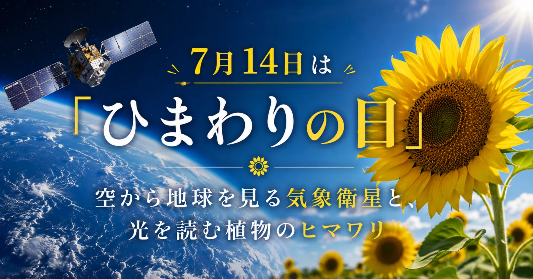 7月14日は「ひまわりの日」｜空から地球を見る気象衛星と、光を読む