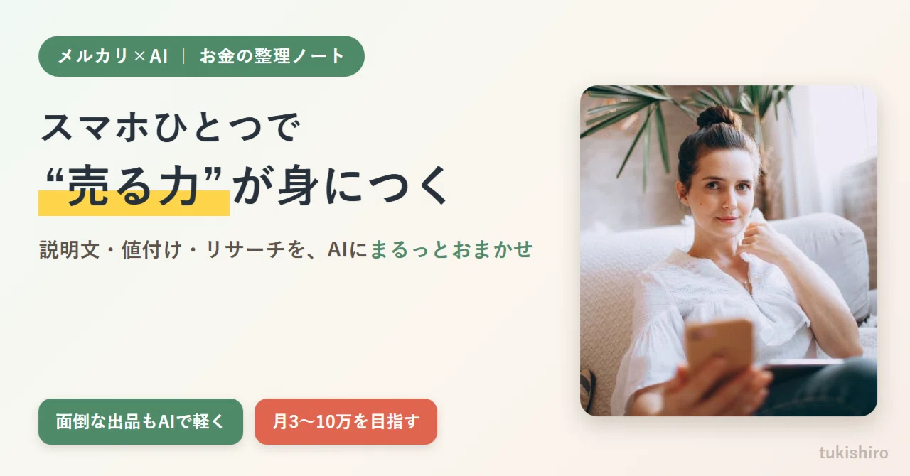スマホひとつで“売る力”｜主婦もメルカリ×AIで月3〜10万を目指す 