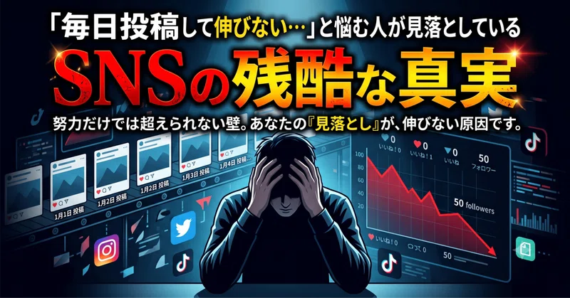 「毎日投稿してるのに伸びない…」と悩む人が見落としているSNSの残酷な真実