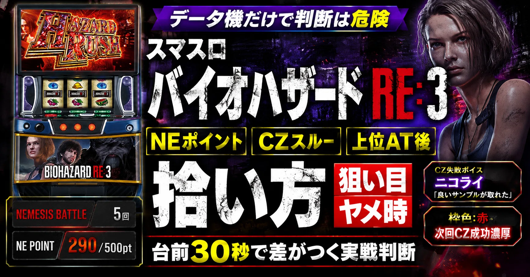 スマスロ バイオハザードRE:3｜NEポイント・CZスルー・上位AT後の拾い