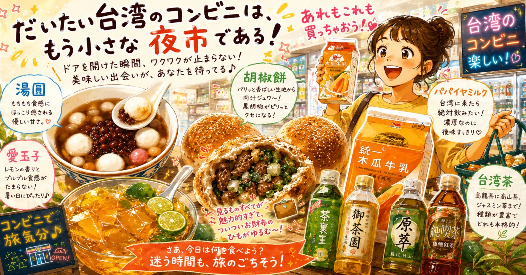 だいたい台湾のコンビニは、もう小さな夜市である｜夫のあばちゃん