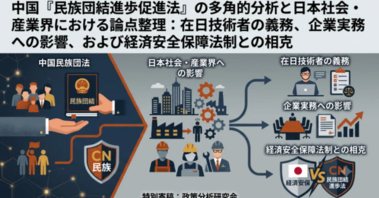 中国「民族団結進歩促進法」の多角的分析と日本社会・産業界における
