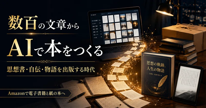 自分がいままでに書いた数百の文章から、自動で思想書や自伝、物語などを出版する｜AIで過去の文章を再編集し、Amazonから本が届くまで