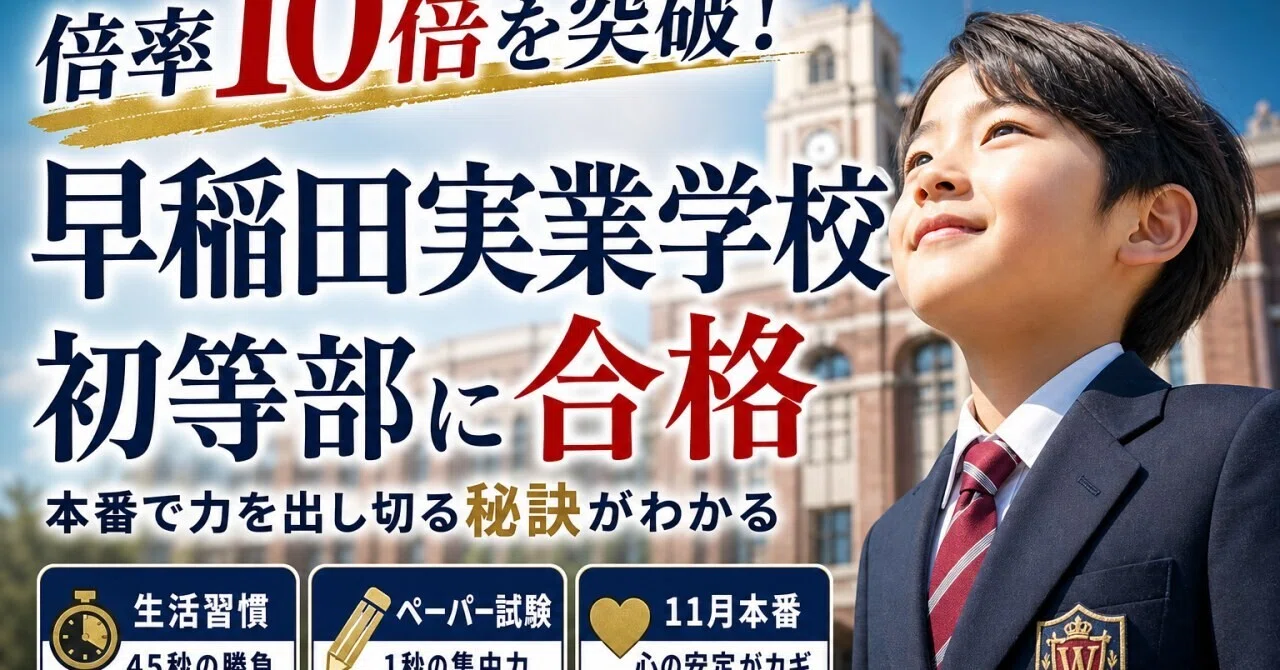 早稲田実業学校初等部の合格感想！倍率10倍を勝ち抜いた学校研究と11月